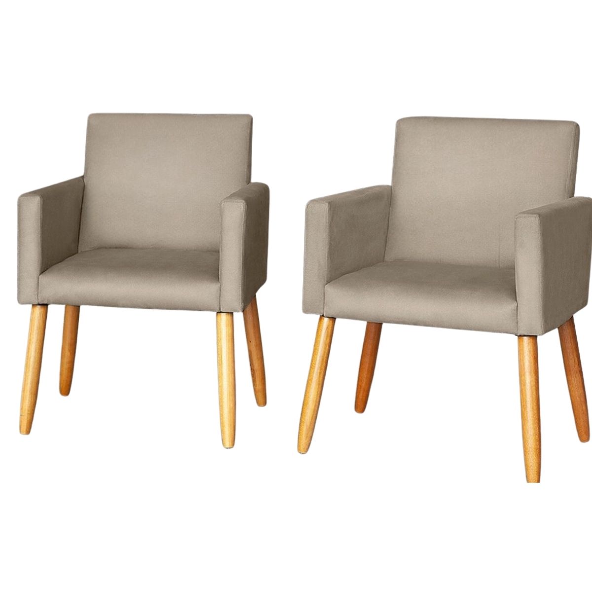 2 Poltronas Resistente para Recepção Confortável Escritório MOBLAN decor