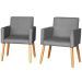 2 Poltronas Resistente para Recepção Confortável Escritório MOBLAN decor