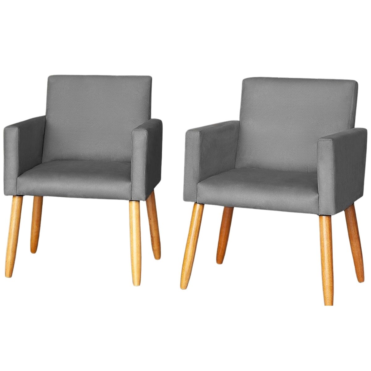 2 Poltronas Resistente para Recepção Confortável Escritório MOBLAN decor