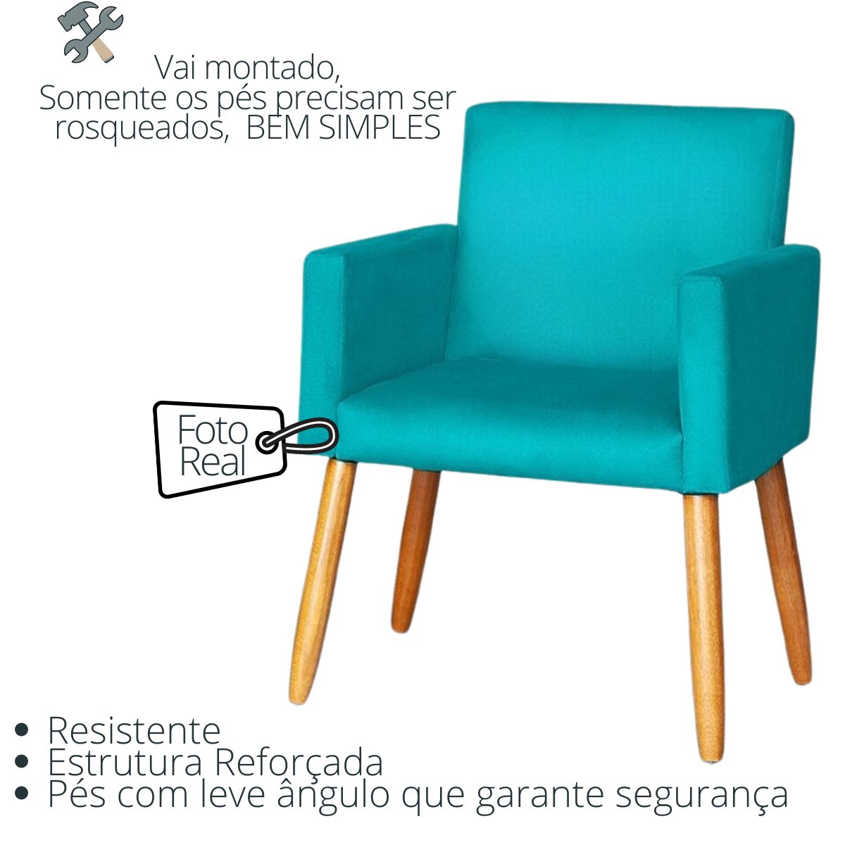 2 Poltronas Resistente para Recepção Confortável Escritório MOBLAN decor