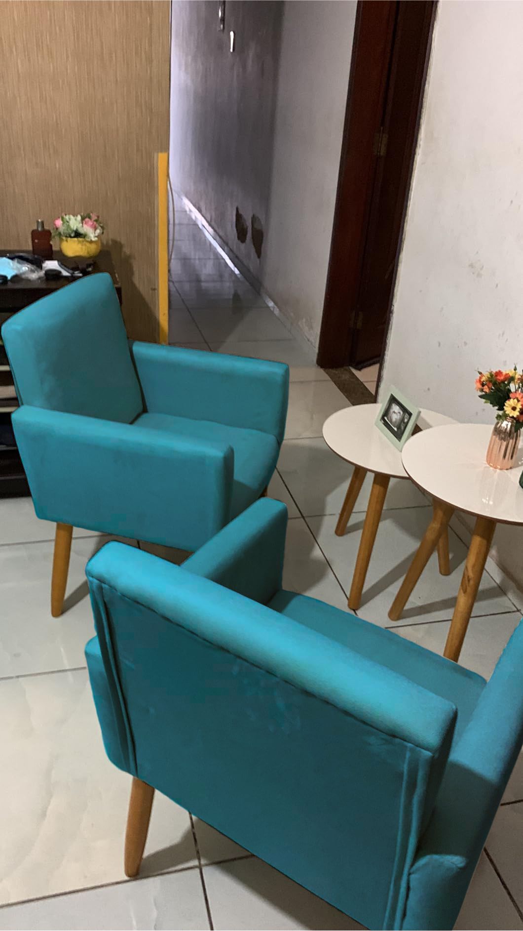 2 Poltronas Resistente para Recepção Confortável Escritório MOBLAN decor