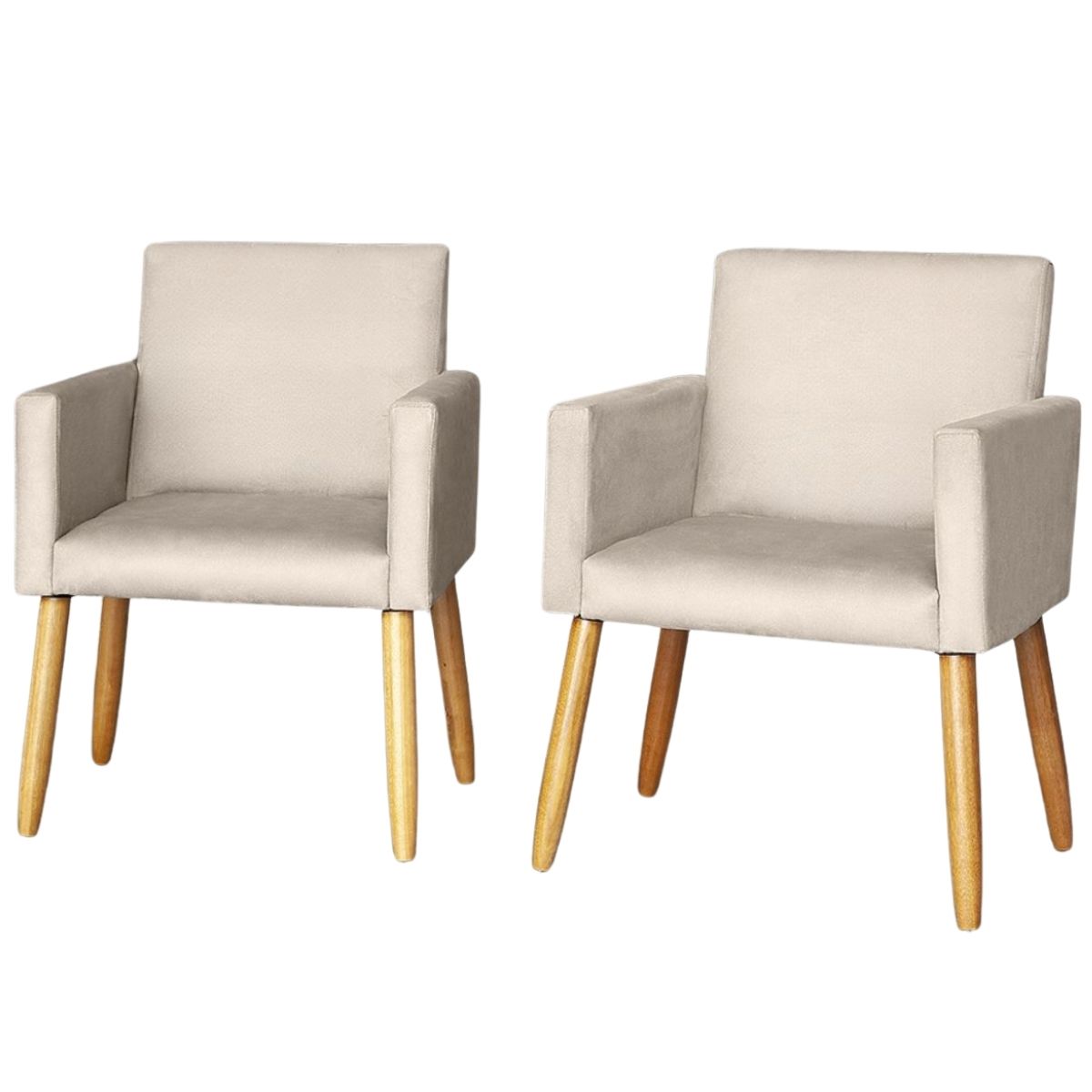 2 Poltronas Resistente para Recepção Confortável Escritório MOBLAN decor