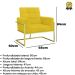 2 Poltronas com Base de Ferro Dourada Reforçada para Recepção MOBLAN decor