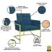 2 Poltronas com Base de Ferro Dourada Reforçada para Recepção MOBLAN decor