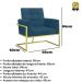 2 Poltronas com Base de Ferro Dourada Reforçada para Recepção MOBLAN decor