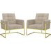 2 Poltronas com Base de Ferro Dourada Reforçada para Recepção MOBLAN decor