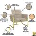 2 Poltronas com Base de Ferro Dourada Reforçada para Recepção MOBLAN decor