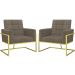 2 Poltronas com Base de Ferro Dourada Reforçada para Recepção MOBLAN decor