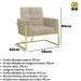 2 Poltronas com Base de Ferro Dourada Reforçada para Recepção MOBLAN decor