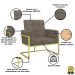 2 Poltronas com Base de Ferro Dourada Reforçada para Recepção MOBLAN decor
