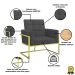 2 Poltronas com Base de Ferro Dourada Reforçada para Recepção MOBLAN decor
