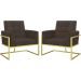 2 Poltronas com Base de Ferro Dourada Reforçada para Recepção MOBLAN decor