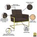 2 Poltronas com Base de Ferro Dourada Reforçada para Recepção MOBLAN decor