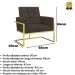 2 Poltronas com Base de Ferro Dourada Reforçada para Recepção MOBLAN decor