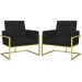 2 Poltronas com Base de Ferro Dourada Reforçada para Recepção MOBLAN decor