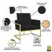 2 Poltronas com Base de Ferro Dourada Reforçada para Recepção MOBLAN decor