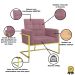 2 Poltronas com Base de Ferro Dourada Reforçada para Recepção MOBLAN decor