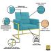2 Poltronas com Base de Ferro Dourada Reforçada para Recepção MOBLAN decor