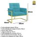 2 Poltronas com Base de Ferro Dourada Reforçada para Recepção MOBLAN decor