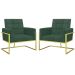 2 Poltronas com Base de Ferro Dourada Reforçada para Recepção MOBLAN decor