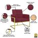 2 Poltronas com Base de Ferro Dourada Reforçada para Recepção MOBLAN decor