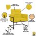 2 Poltronas com Base de Ferro Reforçada para Recepção MOBLAN decor