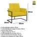 2 Poltronas com Base de Ferro Reforçada para Recepção MOBLAN decor