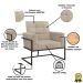 2 Poltronas com Base de Ferro Reforçada para Recepção MOBLAN decor