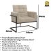 2 Poltronas com Base de Ferro Reforçada para Recepção MOBLAN decor