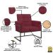 2 Poltronas com Base de Ferro Reforçada para Recepção MOBLAN decor