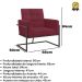 2 Poltronas com Base de Ferro Reforçada para Recepção MOBLAN decor