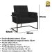 2 Poltronas com Base de Ferro Reforçada para Recepção MOBLAN decor
