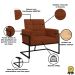 2 Poltronas com Base de Ferro Reforçada para Recepção MOBLAN decor
