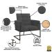 2 Poltronas com Base de Ferro Reforçada para Recepção MOBLAN decor