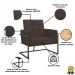 2 Poltronas com Base de Ferro Reforçada para Recepção MOBLAN decor
