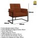 2 Poltronas com Base de Ferro Reforçada para Recepção MOBLAN decor