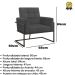2 Poltronas com Base de Ferro Reforçada para Recepção MOBLAN decor