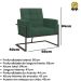 2 Poltronas com Base de Ferro Reforçada para Recepção MOBLAN decor