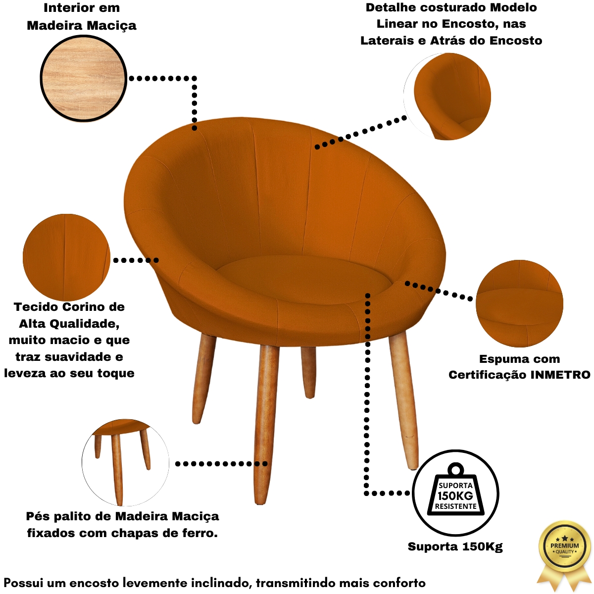 2 Poltronas moderna confortável para Sala de espera Corino Recepção MOBLAN decor