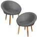2 Poltronas moderna confortável para Sala de espera Corino Recepção MOBLAN decor