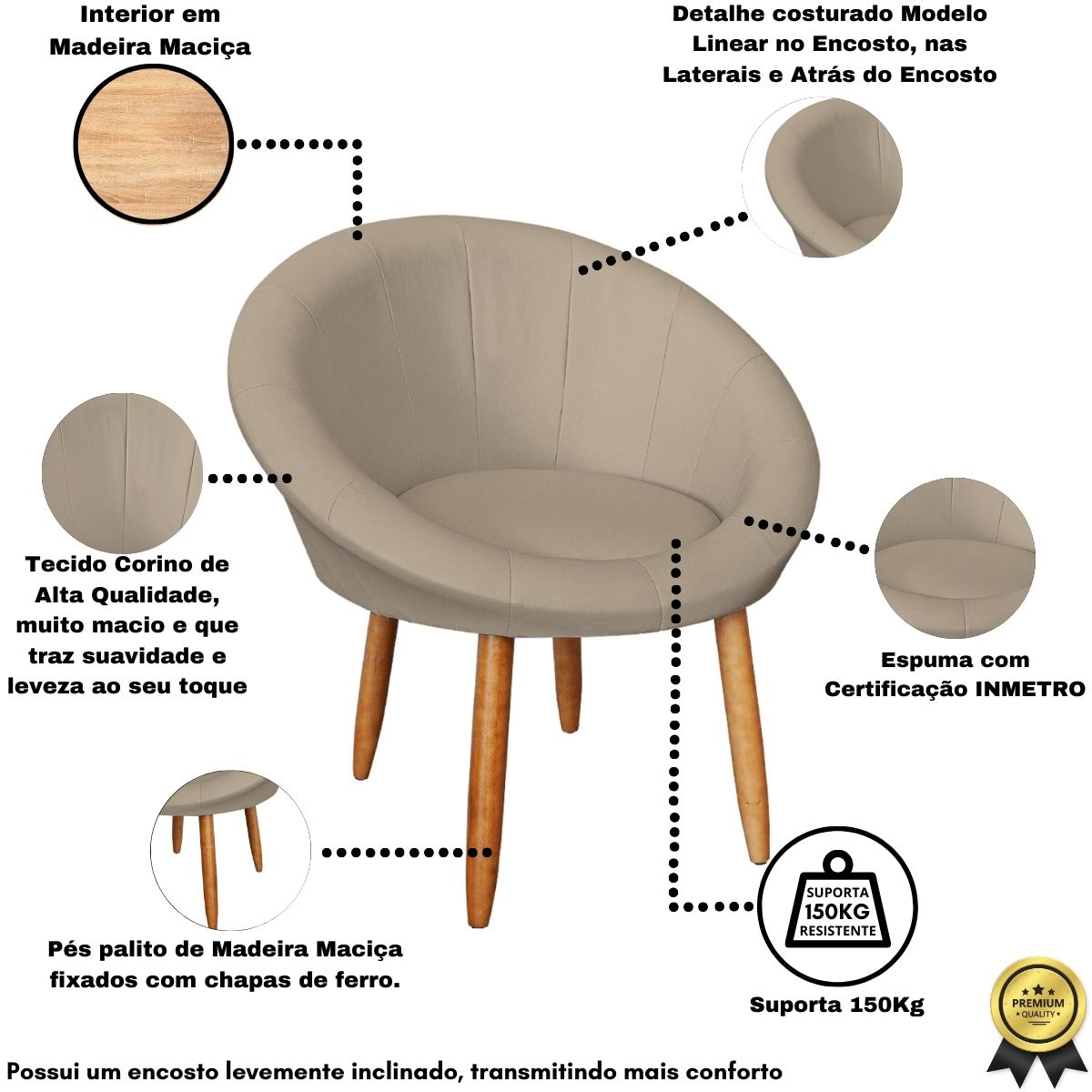 2 Poltronas moderna confortável para Sala de espera Corino Recepção MOBLAN decor
