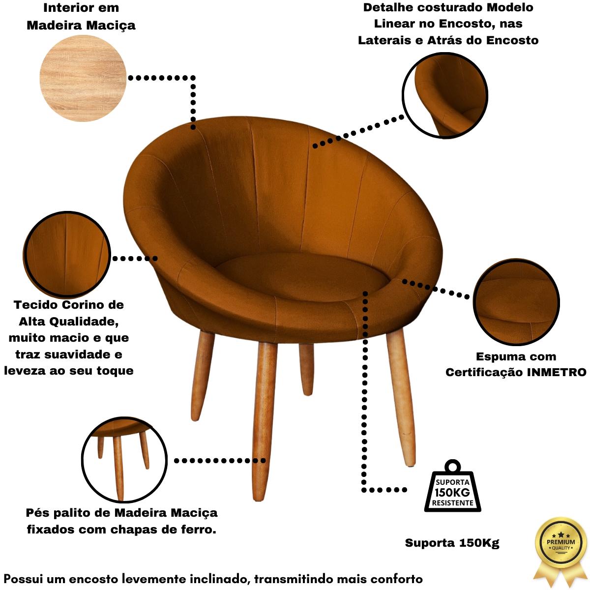 2 Poltronas moderna confortável para Sala de espera Corino Recepção MOBLAN decor