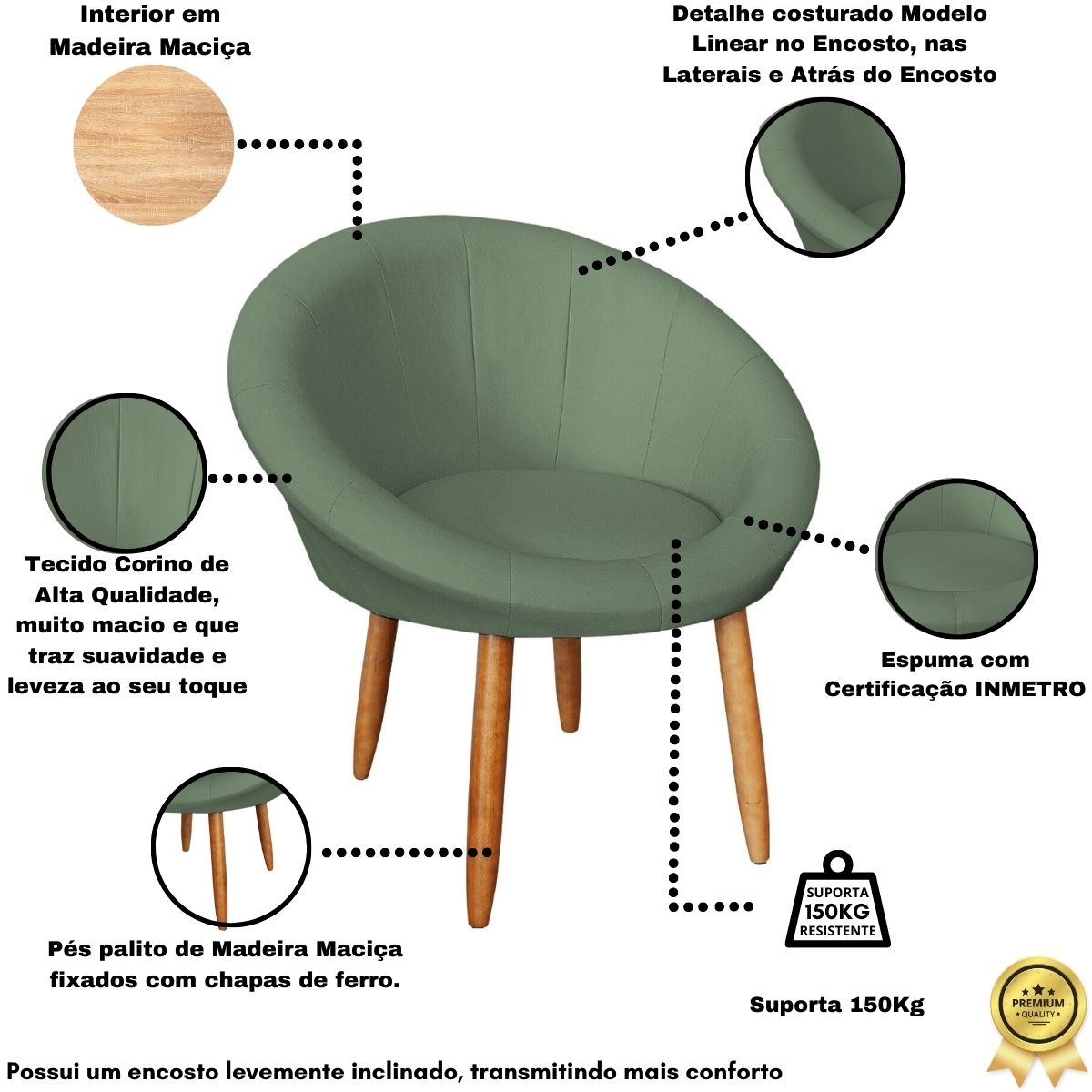 2 Poltronas moderna confortável para Sala de espera Corino Recepção MOBLAN decor