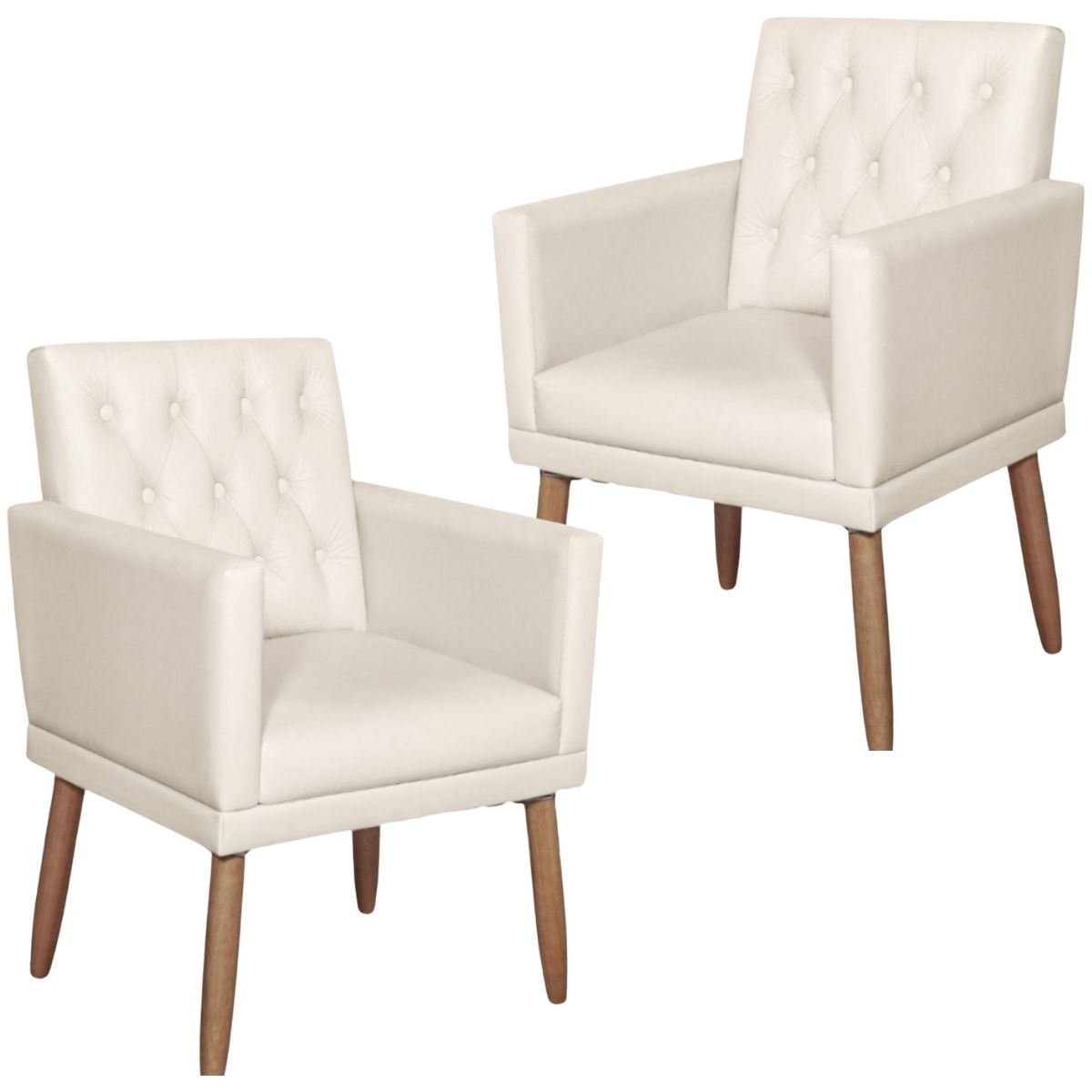 2 Poltronas para Clínica Resistente Recepção Corino Sala de Estar MOBLAN decor