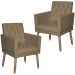 2 Poltronas para Clínica Resistente Recepção Corino Sala de Estar MOBLAN decor