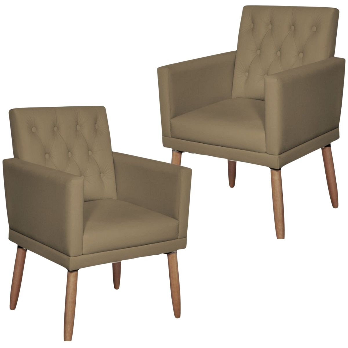 2 Poltronas para Clínica Resistente Recepção Corino Sala de Estar MOBLAN decor