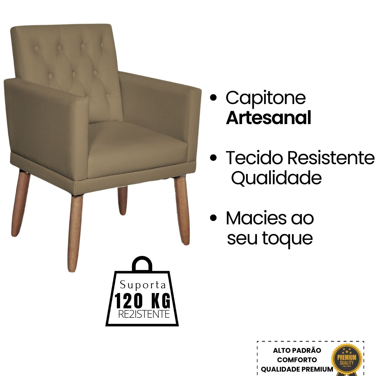 2 Poltronas para Clínica Resistente Recepção Corino Sala de Estar MOBLAN decor