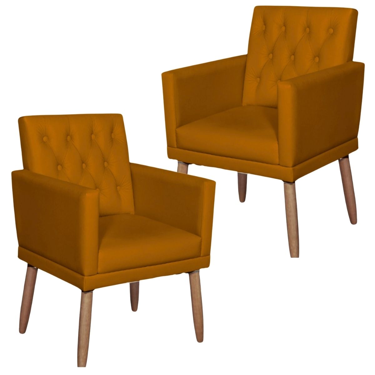 2 Poltronas para Clínica Resistente Recepção Corino Sala de Estar MOBLAN decor
