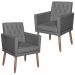 2 Poltronas para Clínica Resistente Recepção Corino Sala de Estar MOBLAN decor
