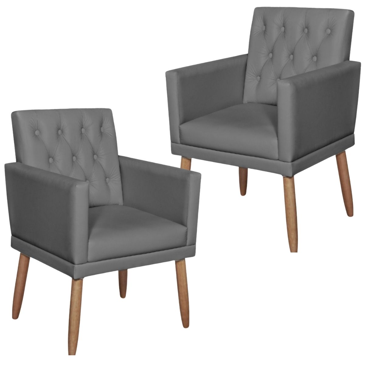 2 Poltronas para Clínica Resistente Recepção Corino Sala de Estar MOBLAN decor